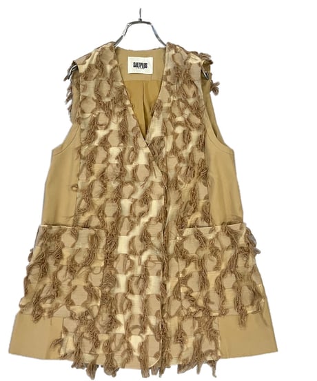 Fringed Jacquard Switched Vest made in Italy