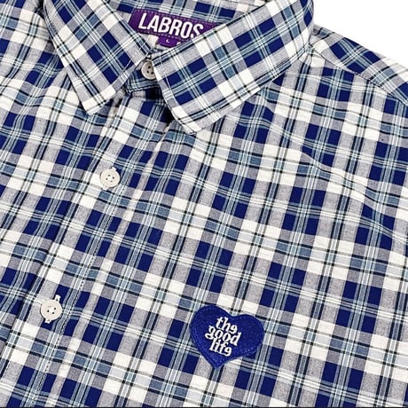 "LABROS" Heart TGL Plaid Seersucker Shirt (Blue)