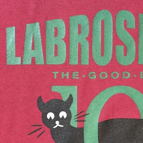 "LABROS" 10th Anniv Black Cat Tee (Burgundy)