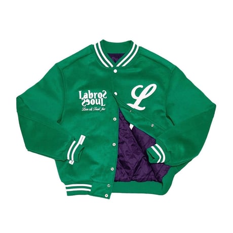 "LABROS" Heart TGL Quilted Stadium Jacket (Green)