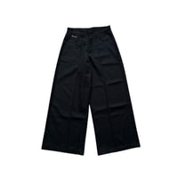 "DON LOVE" Straight Baggy Pleated Pants (Black)