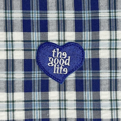 "LABROS" Heart TGL Plaid Seersucker Shirt (Blue)