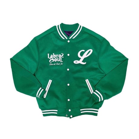 "LABROS" Heart TGL Quilted Stadium Jacket (Green)
