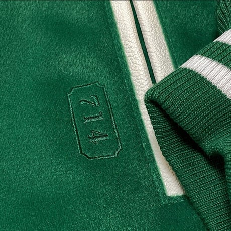 "LABROS" Heart TGL Quilted Stadium Jacket (Green)