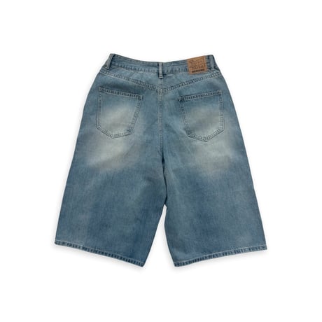 "NERIAME" WIDE LEG DENIM SHORTS (Light Blue)
