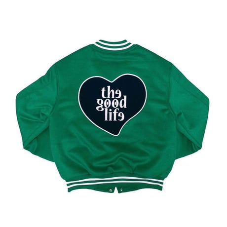 "LABROS" Heart TGL Quilted Stadium Jacket (Green)