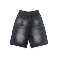 "NERIAME" WIDE LEG DENIM SHORTS (Black)