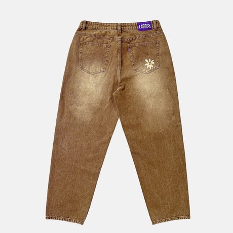 "LABROS" Smart Daisy Cat Brush Baggy Jeans (Brown)