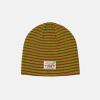 "LABROS" Stripe Short Beanie (Olive)