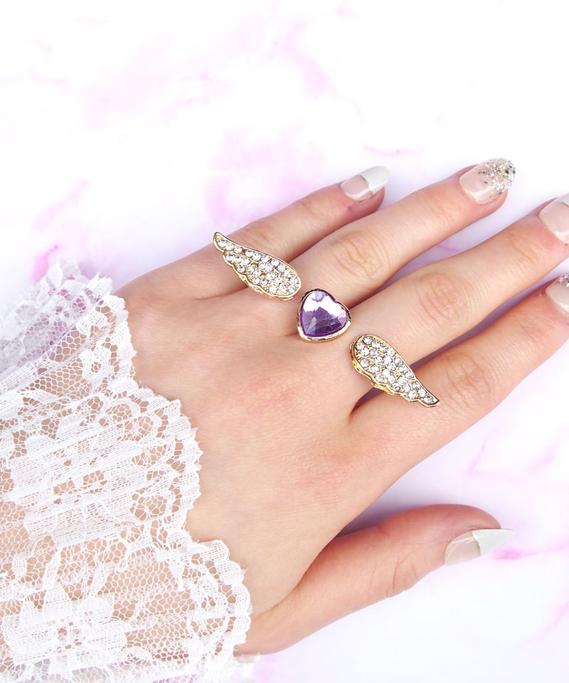 ミハエルネグリン　 天使　紫色ブレスレット　リング　指輪　エンジェル　双子 ミハエルネグリン 天使 紫色ブレスレット リング 指輪