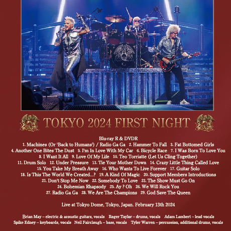 QUEEN + ADAM LAMBERT 「TOKYO 2024 1ST NIGHT」Blu-ray+DVD