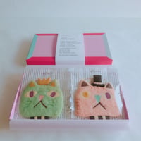 pink&greenネコ（クッキー2枚、ギフトボックス入り）