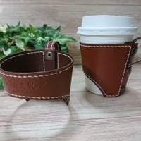 本革製コーヒーカップホルダー 茶