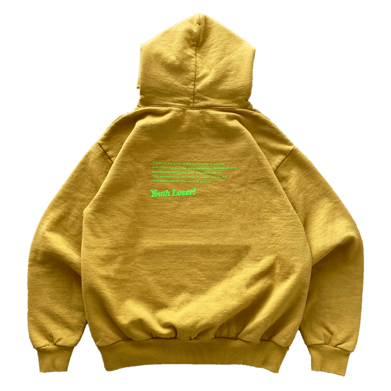 GIZAGIZA YOUTHLOSER MUSTARD HOODIE | Youth Loser
