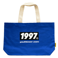 1997 BOXLOGO AND YOUTHLOSER.COM BLUE TOTE BAG