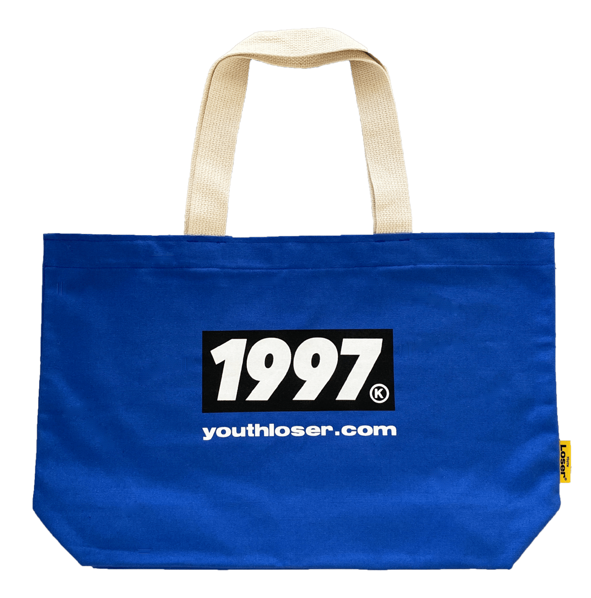 1997 BOXLOGO AND YOUTHLOSER.COM BLUE TOTE BAG |