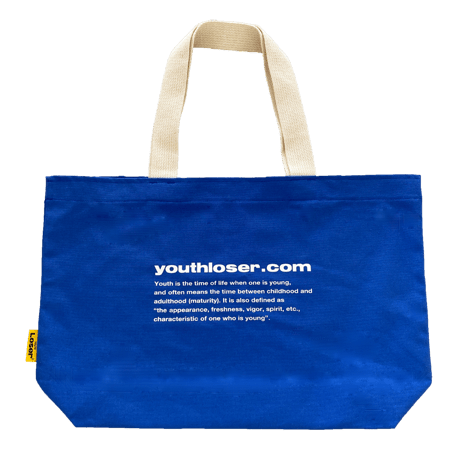 1997 BOXLOGO AND YOUTHLOSER.COM BLUE TOTE BAG