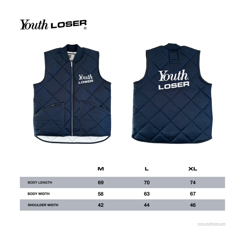 QUILTING VEST NAVY | youth loser