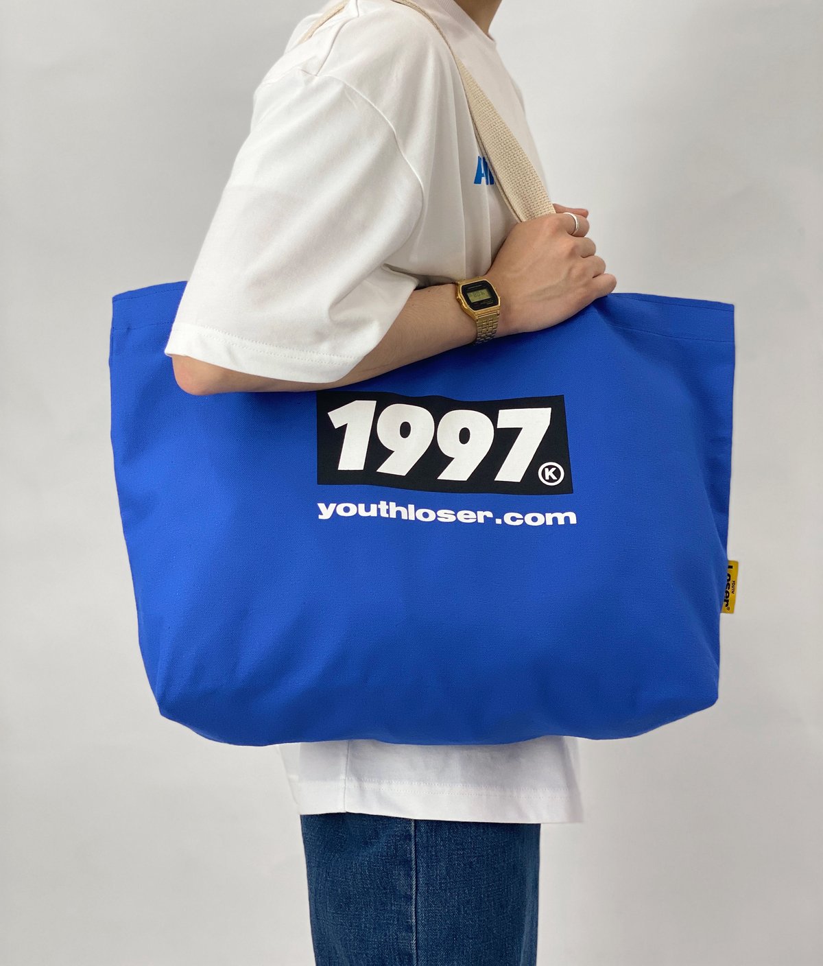 1997 BOXLOGO AND YOUTHLOSER.COM BLUE TOTE BAG |