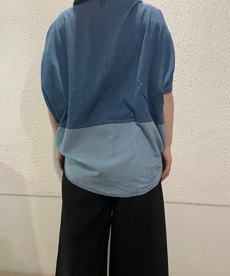 インディゴ天竺ラウンドドルマン(AF204013-30)