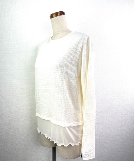 シャーリング裾シアーロンTEE（RF102015-92）
