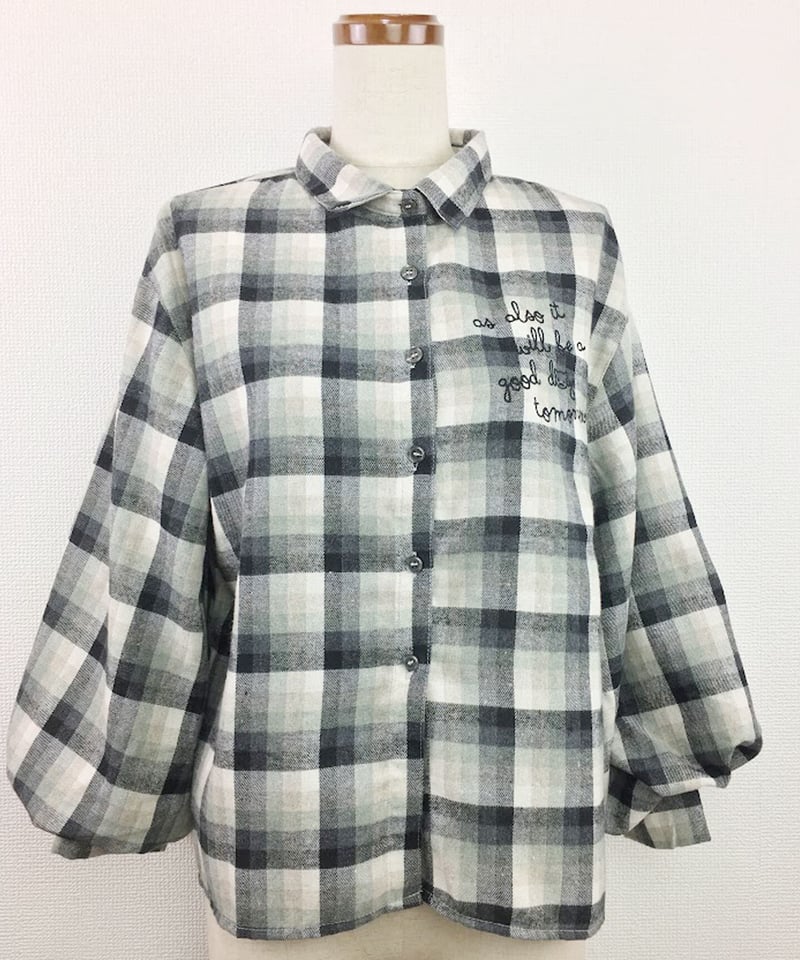 チェックボリューム袖シャツ(RE033010-60) | W/R.com
