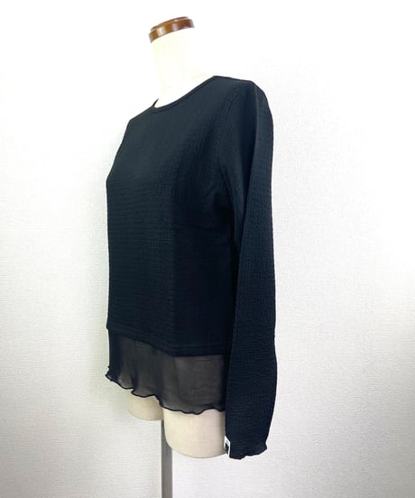 シャーリング裾シアーロンTEE（RF102015-09）