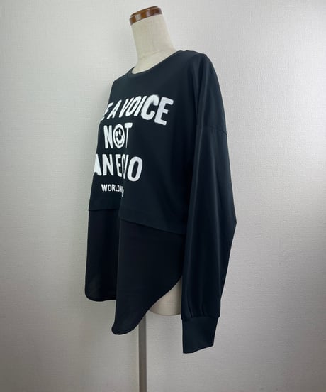 異素材切り替えフェイクトップス(AF120015-09)