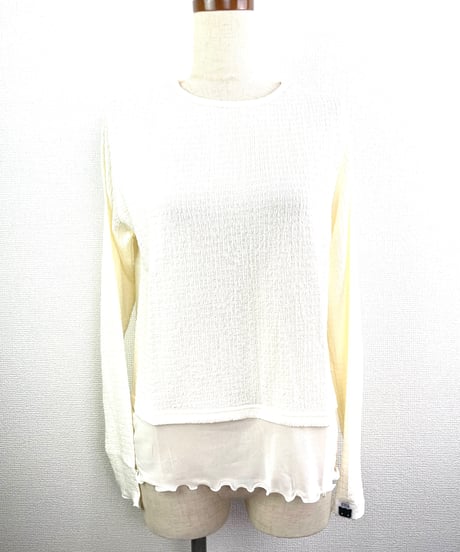 シャーリング裾シアーロンTEE（RF102015-92）