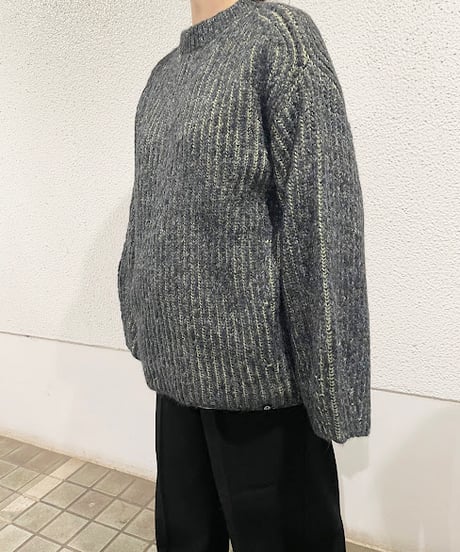 配色片畔オーバーニット(AI126012-09)