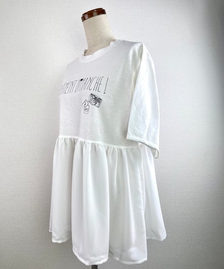 カノコパフスリーブ異素材切り替えトップス（RF201013-01)