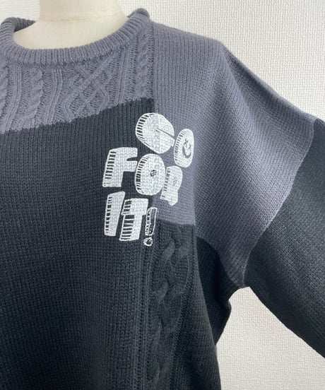 GO FOR IT ! パネル配色編みプルオーバー(AI004014-09)