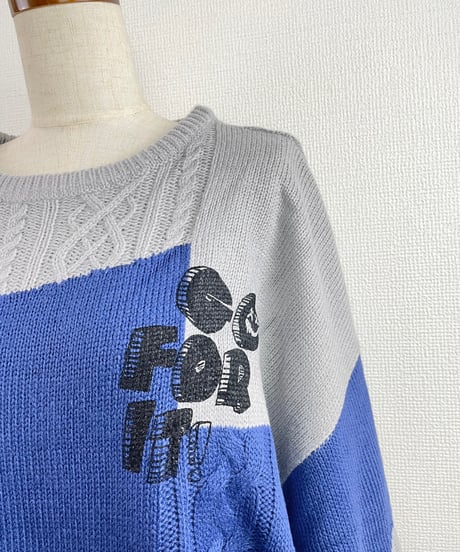 GO FOR IT ! パネル配色編みプルオーバー(AI004014-30)