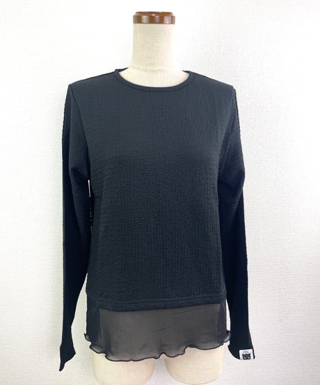 シャーリング裾シアーロンTEE（RF102015-09）