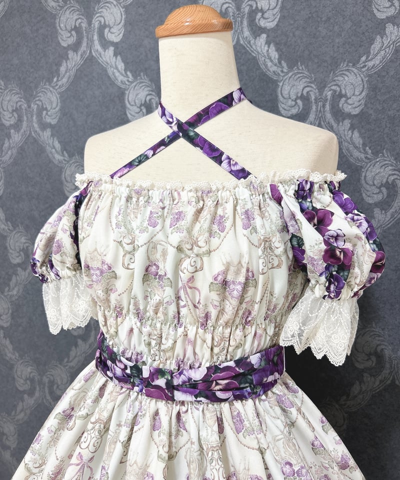すみれ姫の王冠 ワンピース アンシャンテリック アンシャンテリー ｱﾝｼｬﾝﾃﾘｯｸ ｱﾝｼｬﾝﾃﾘｰ／すみれ姫の王冠ワンピース（生成）Lサイズ
