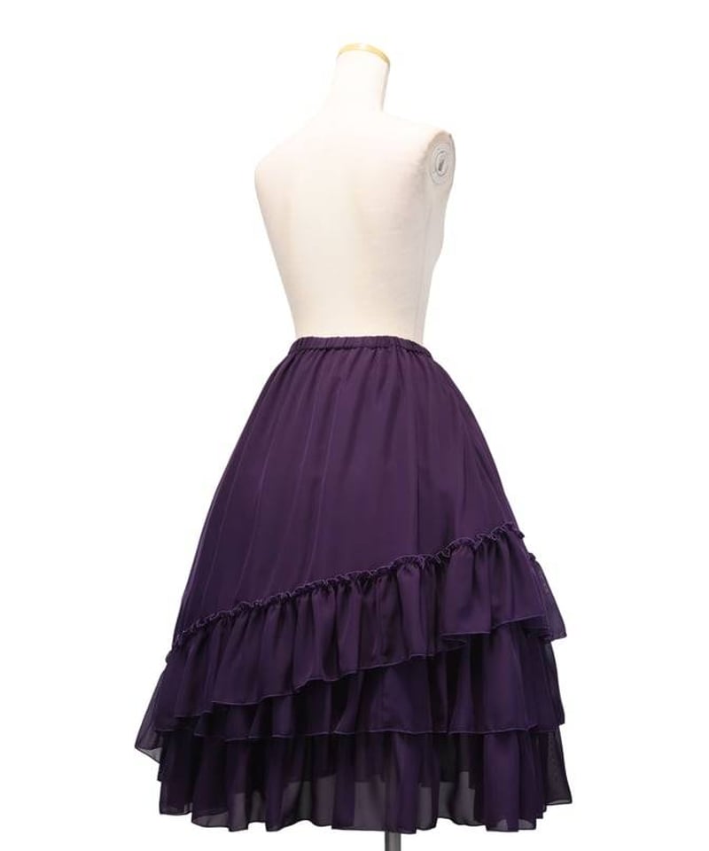 Sheglit シフォンフリルスカート M ボルドー Sheglit／シフォンヴェールスカート | chou chou ange online