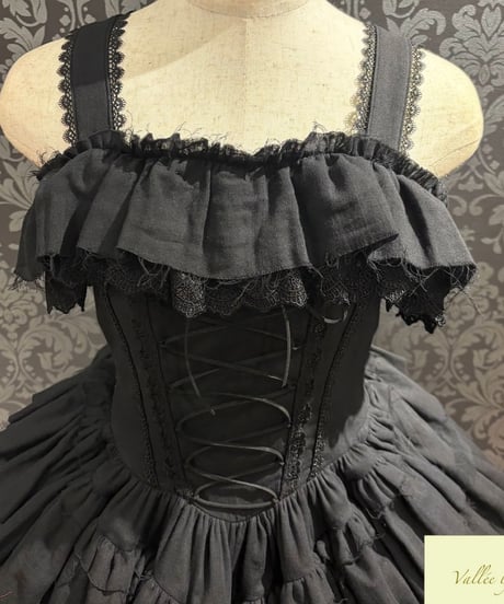 Vallée lys／Nonette Gauze Jumperskirt（ブラック）