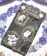 ｱﾝｼｬﾝﾃﾘｯｸ  ｱﾝｼｬﾝﾃﾘｰ／猫の王女達の肖像画オーバーニーソックス（黒×青薔薇）