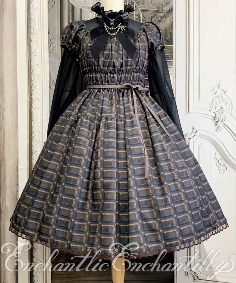 アンシャンテリックアンシャンテリー バラ柄ワンピース 黒 CATEGORY ドレス・JSK | Enchantlic Enchantilly onli