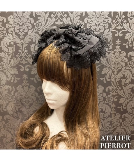 ATELIER-PIERROT／Sweet Lace Ribbon Headband （ブラック）