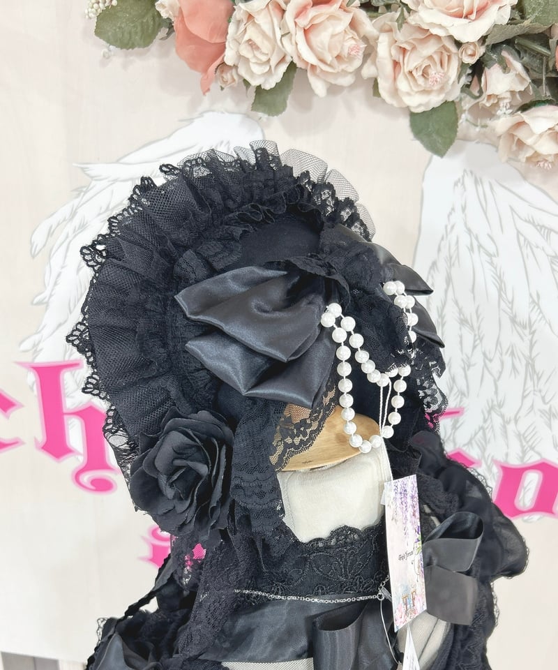 Triple fortune ボンネット　黒 Triple* fortune ／レースボンネット（ブラック） | chou chou ang