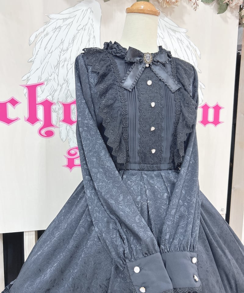 Pina sweetcollection／ローズジャガードワンピース（BK×BK） | cho