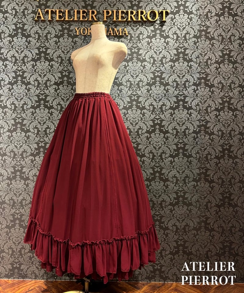 ATELIER-PIERROT／バッスルスカート ロング（ボルドー） | chou