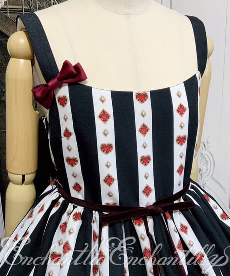 Enchantlic Enchantilly／不思議の国のQueenCat JSK（黒白ストライプ）