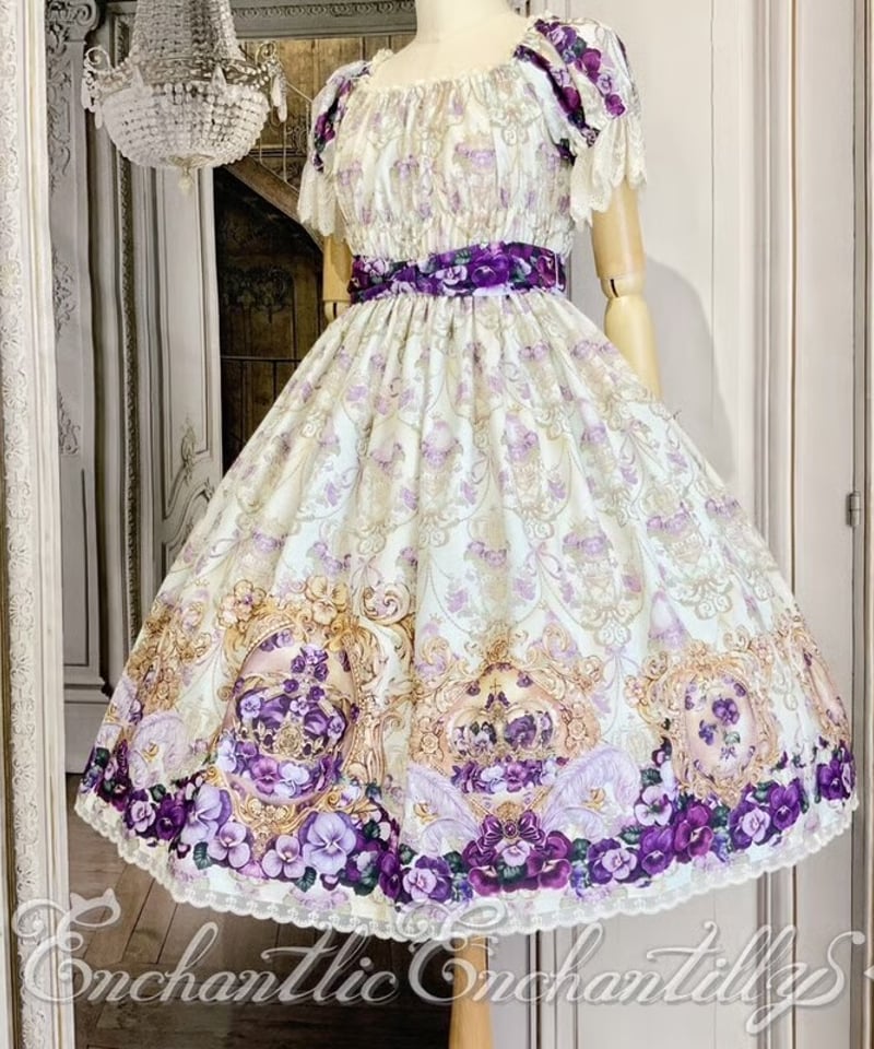 最終値下げ/アンシャンテリックアンシャンテリー すみれ姫の王冠ティアードJSK黒 ｱﾝｼｬﾝﾃﾘｯｸ ｱﾝｼｬﾝﾃﾘｰ／すみれ姫の王冠ワンピース（生成）Lサイズ