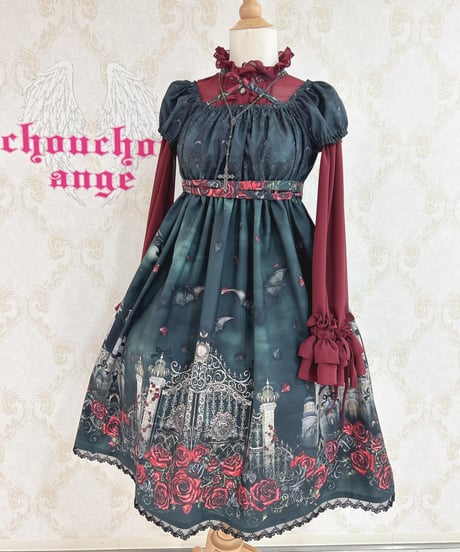 Enchantlic Enchantilly／シャンテリーフリルブラウス（エンジ）