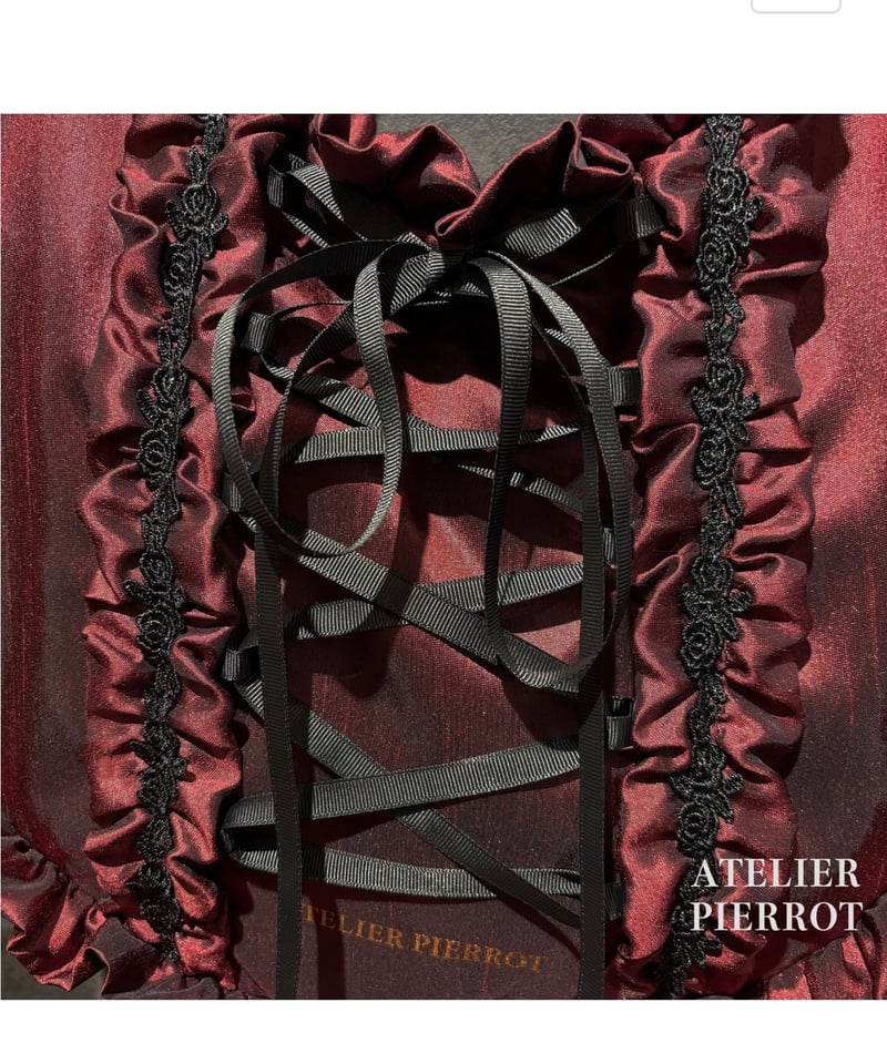 ATELIER-PIERROT／Lace up Ribbon Heart Bag （ ボルドー