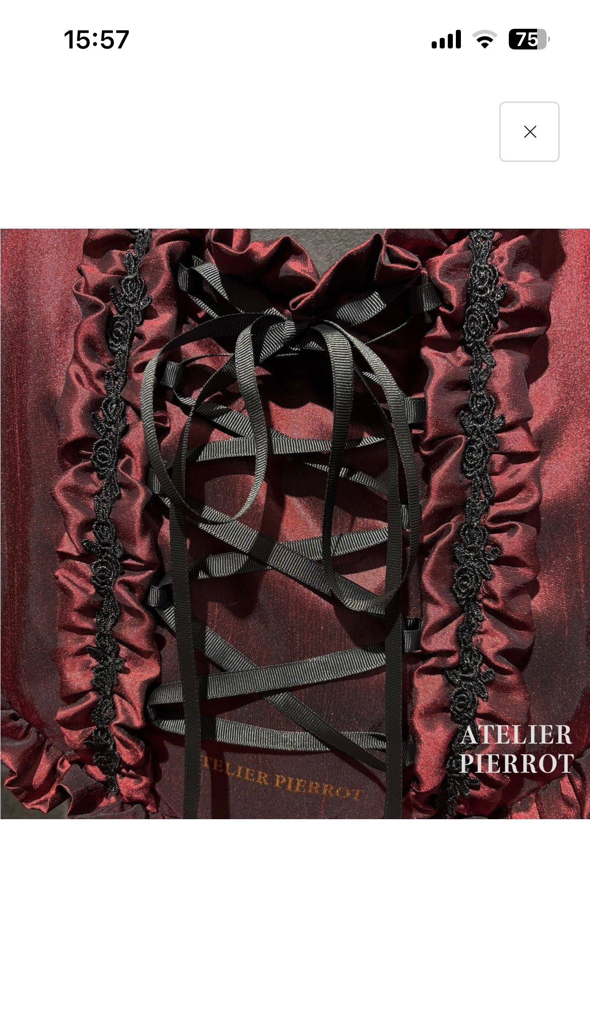 ATELIER-PIERROT／Lace up Ribbon Heart Bag （ ボルドー