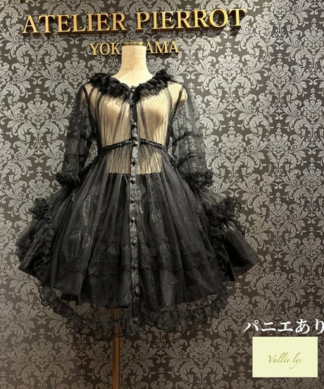 Vallée lys ヴァレリス 黒ワンピース ATELIER-PIERROT/Vallée lys】ヴァレリス Lace Enchantm