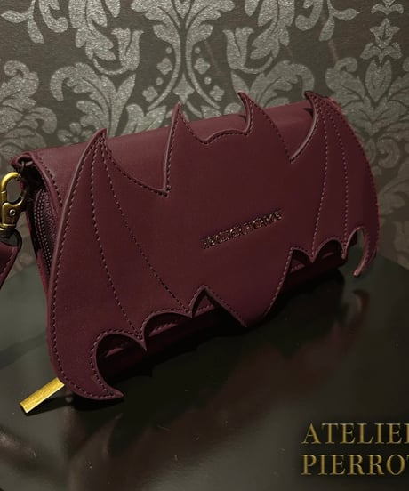 ATELIER-PIERROT／　“Nocturnal Grave” Batwing Wallet Bag（ボルドー）